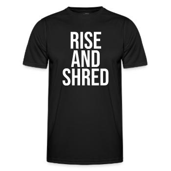 Rise and shred ski - Men's Functional T-Shirt - black - Front - AI Model Male 178 dark (178cm)
