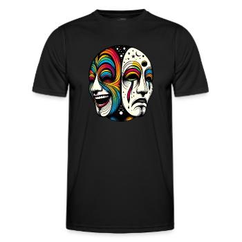 Mask - Männer Funktions-T-Shirt - Schwarz - Vorne - AI Model Male 178 dark (178cm)