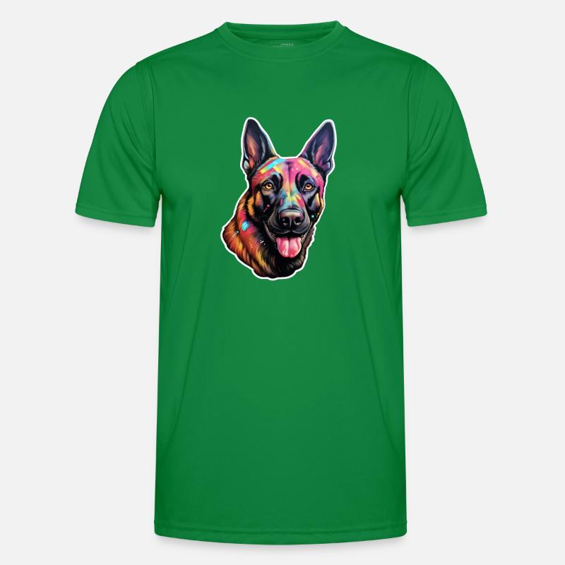 Belgian Malinois psychedelisch Männer Funktions-T-Shirt