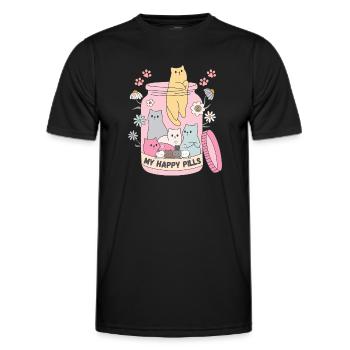 My Happy Pills - Men's Functional T-Shirt - black - Front - AI Model Male 178 dark (178cm)
