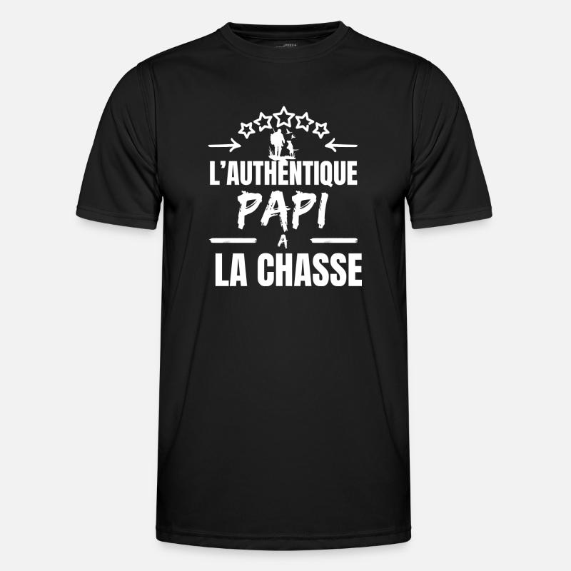 DER AUTHENTISCHE OPA-JÄGER - Männer Funktions-T-Shirt - Schwarz