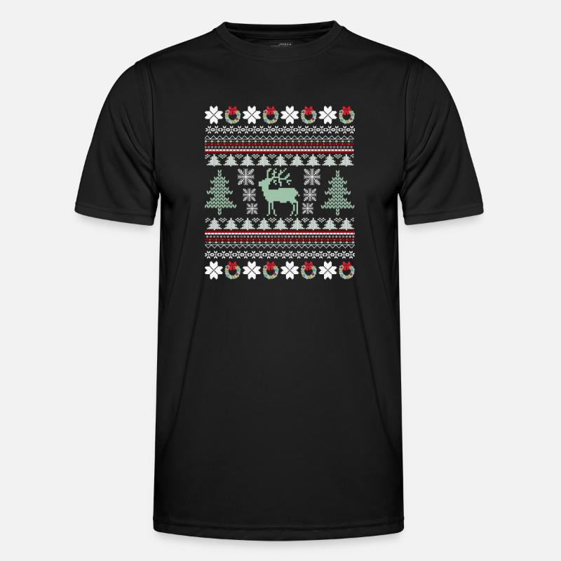 Retro Christmas Pattern - Men's Functional T-Shirt - black