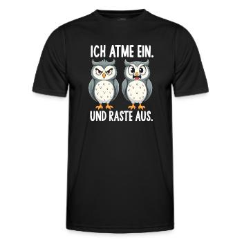 ich atme ein und raste aus lustige - Männer Funktions-T-Shirt - Schwarz - Vorne - AI Model Male 178 dark (178cm)