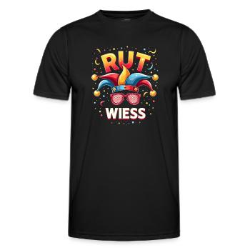 Köln Karneval - Rut und Wiess Design - Männer Funktions-T-Shirt - Schwarz - Vorne - AI Model Male 178 dark (178cm)