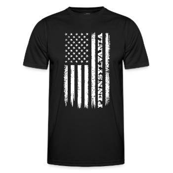 Drapeau des États-Unis Pennsylvanie Cadeau de l’État - T-shirt sport Homme - noir - Devant - AI Model Male 178 dark (178cm)