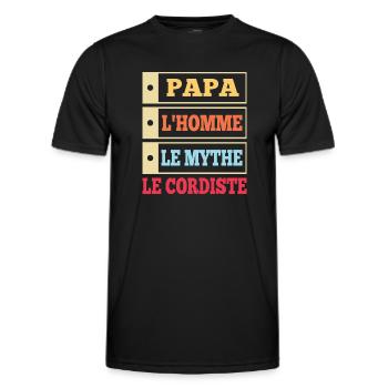 Papa l'homme le mythe le cordiste t-shirt - T-shirt sport Homme - noir - Devant - AI Model Male 178 dark (178cm)