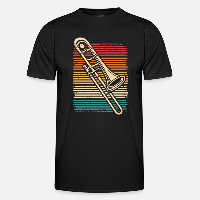Trombone Player Retro Trombone Trombonist - Men's Functional T-Shirt - black