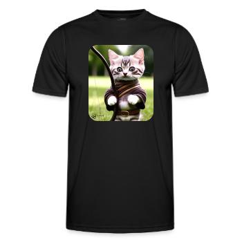 Kitty Archer - Männer Funktions-T-Shirt - Schwarz - Vorne - AI Model Male 178 dark (178cm)