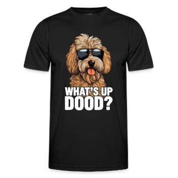 Goldendoodle Whats Up Dood - Men's Functional T-Shirt - black - Front - AI Model Male 178 dark (178cm)
