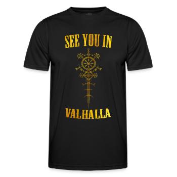 Wikinger Runen Nordisch Walhalla - Männer Funktions-T-Shirt - Schwarz - Vorne - AI Model Male 178 dark (178cm)