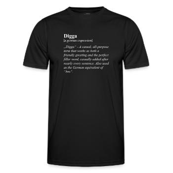 Digga Lustige Deutsche Redewendung - Männer Funktions-T-Shirt - Schwarz - Vorne - AI Model Male 178 dark (178cm)