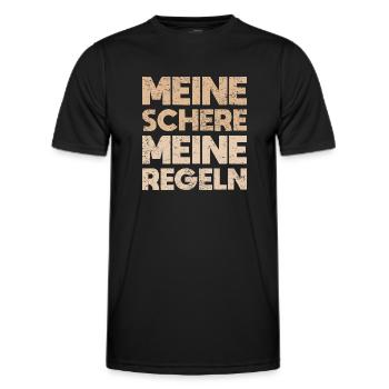 Meine Schere, Meine Regeln - Männer Funktions-T-Shirt - Schwarz - Vorne - AI Model Male 178 dark (178cm)