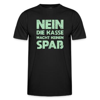 Nein, Die Kasse Macht Keinen Spaß - Männer Funktions-T-Shirt - Schwarz - Vorne - AI Model Male 178 dark (178cm)