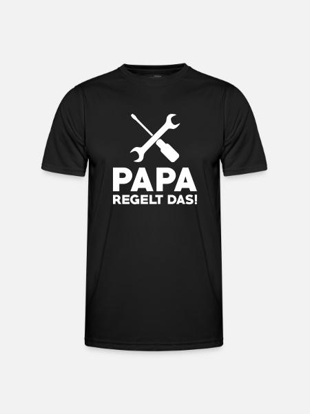 Papa regelt das - Männer Funktions-T-Shirt - Schwarz