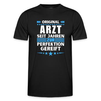 Doctor matured to perfection - Men's Functional T-Shirt - black - Front - AI Model Male 178 dark (178cm)