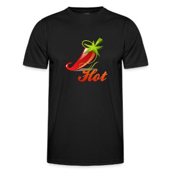 Chili Peperoni Hot Scharf Koch - Männer Funktions-T-Shirt - Schwarz - Vorne - AI Model Male 178 dark (178cm)