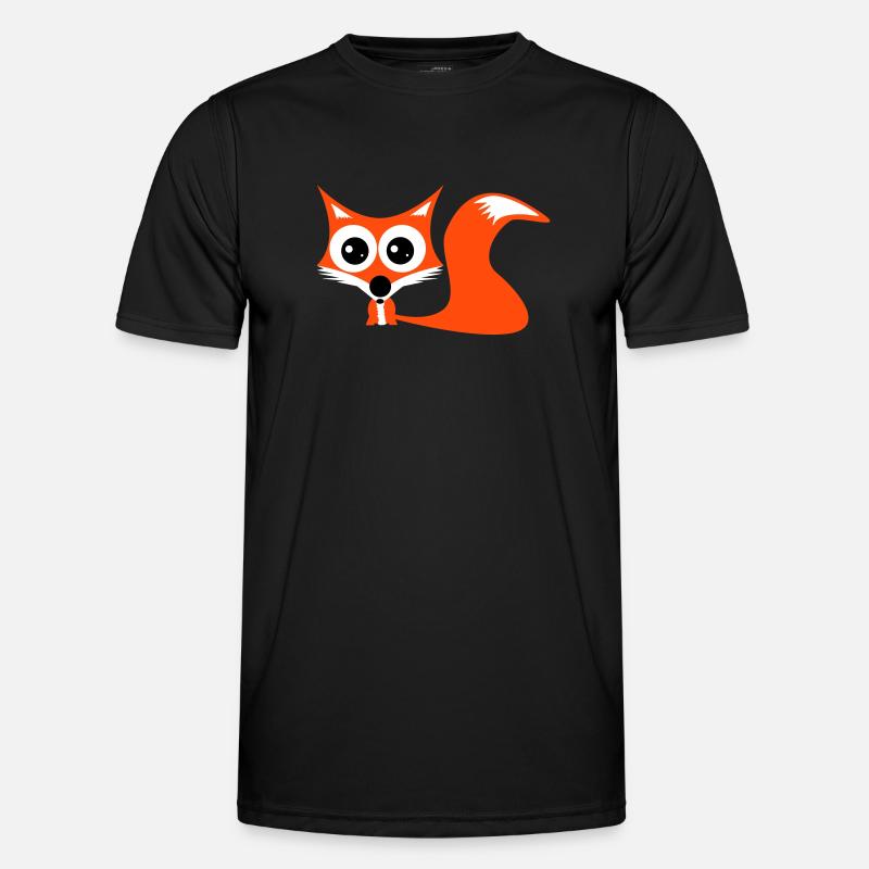 Fuchs - Männer Funktions-T-Shirt - Schwarz