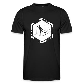 Cross-country skiing Cross-country skiing Skating Cross-country skiing - Men's Functional T-Shirt - black - Front - AI Model Male 178 dark (178cm)