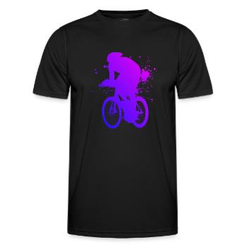 Cycliste sur route vélo de route vélo de course hommes femmes - T-shirt sport Homme - noir - Devant - AI Model Male 178 dark (178cm)