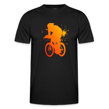 Road bike men racing cyclist road bike racing bike - Men's Functional T-Shirt - black - Front - AI Model Male 178 dark (178cm)
