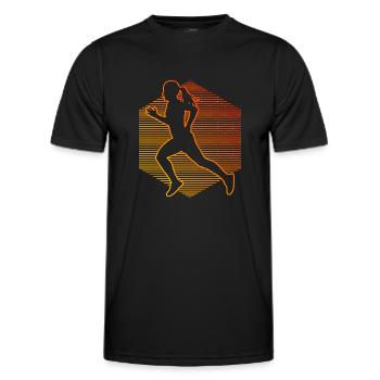 Jogging Course Course Hommes Jogging Femmes - T-shirt sport Homme - noir - Devant - AI Model Male 178 dark (178cm)