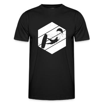 Kitesurf Femmes Kitesurf Kitesurf Kitesurf Kitesurf - T-shirt sport Homme - noir - Devant - AI Model Male 178 dark (178cm)