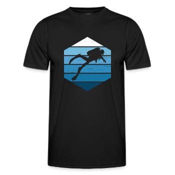 Ladies Scuba Diver Scuba Diving - Men's Functional T-Shirt - black - Front - AI Model Male 178 dark (178cm)