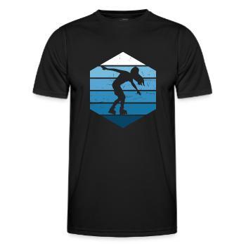 Roller Skates Roller Skating Men Roller Skates - Men's Functional T-Shirt - black - Front - AI Model Male 178 dark (178cm)