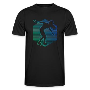 Roller Skate Men Roller Skating Roller Skating - Men's Functional T-Shirt - black - Front - AI Model Male 178 dark (178cm)
