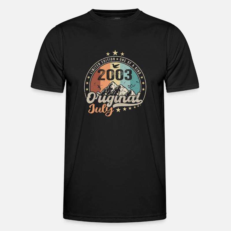 Juli 2003 Jubiläumsgeschenkidee Juli 2003 - Männer Funktions-T-Shirt - Schwarz