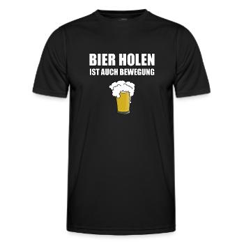 Bier holen ist auch Bewegung - Männer Funktions-T-Shirt - Schwarz - Vorne - AI Model Male 178 dark (178cm)