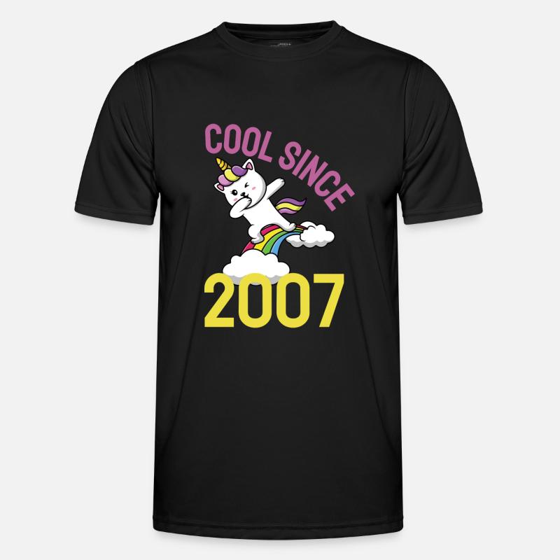 Cool seit 2007 Dabbing Katze 15. Geburtstag Männer Funktions-T-Shirt