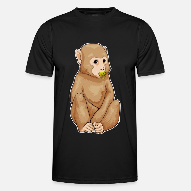 Monkey pacifier - Men's Functional T-Shirt - black