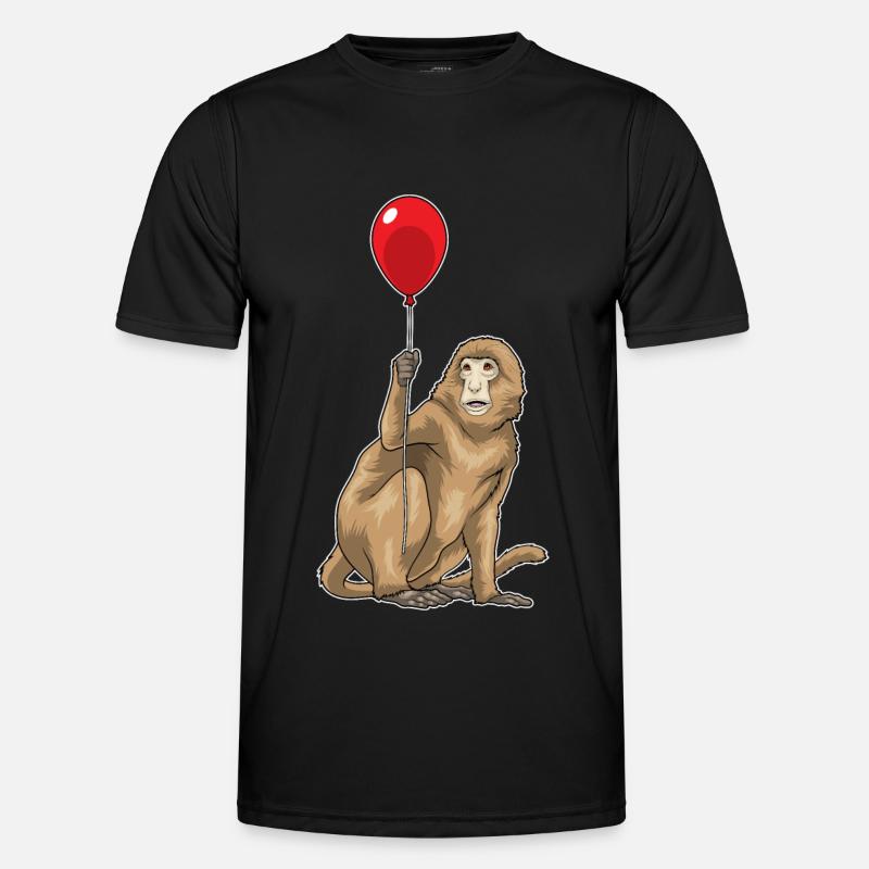 Affe Luftballon - Männer Funktions-T-Shirt - Schwarz