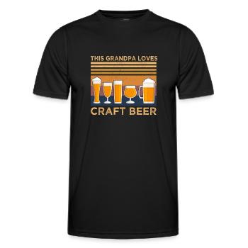 This Grandpa Loves Crafts Craft Beer Drinking - Men's Functional T-Shirt - black - Front - AI Model Male 178 dark (178cm)
