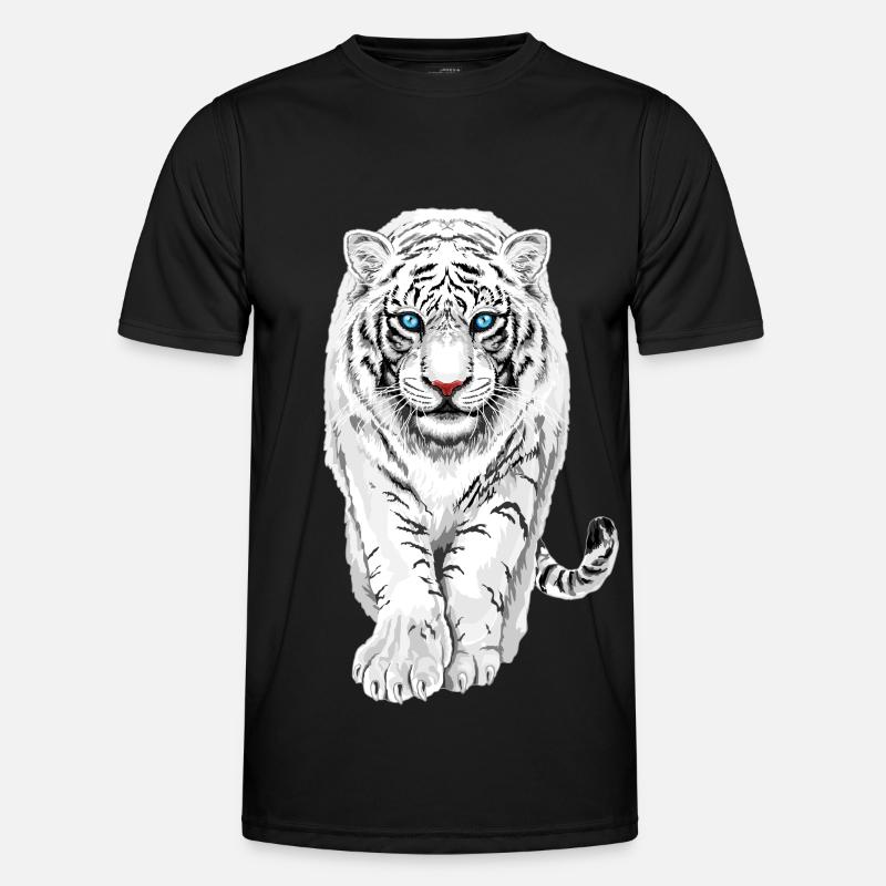 Weißer Tiger - Männer Funktions-T-Shirt - Schwarz
