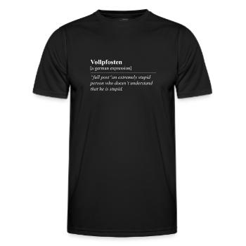 Vollpfosten Idiome allemand drôle - T-shirt sport Homme - noir - Devant - AI Model Male 178 dark (178cm)
