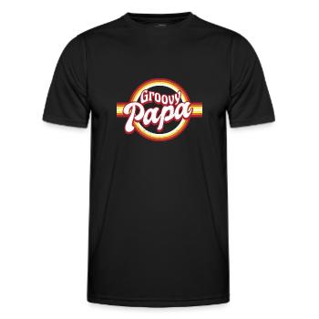Retro Groovy Papa Matching Family - Men's Functional T-Shirt - black - Front - AI Model Male 178 dark (178cm)