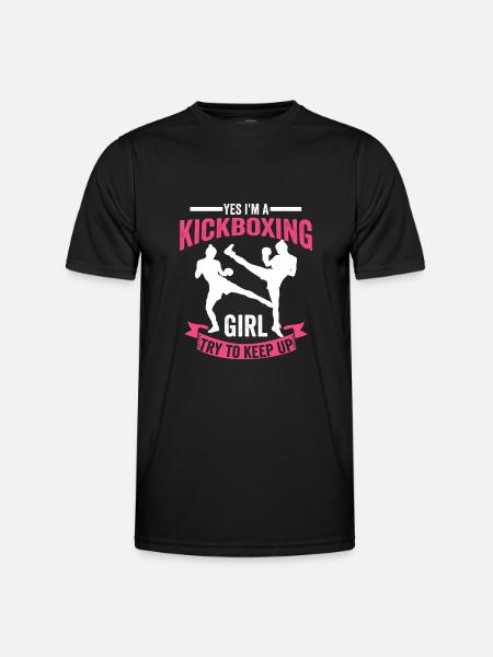 Kickboxen Mädchen Geschenk - Männer Funktions-T-Shirt - Schwarz