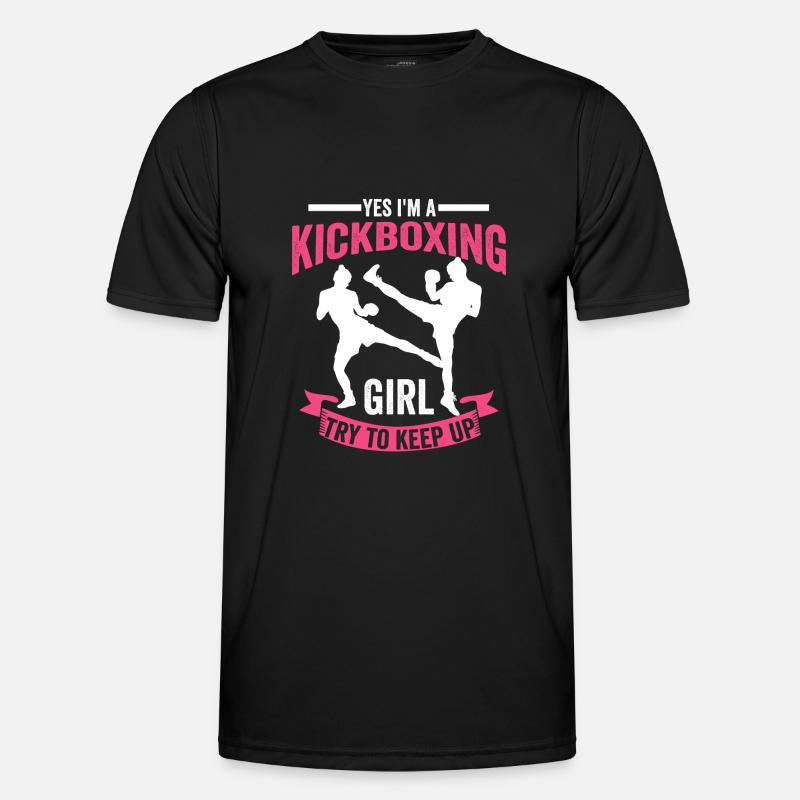 Kickboxen Mädchen Geschenk - Männer Funktions-T-Shirt - Schwarz