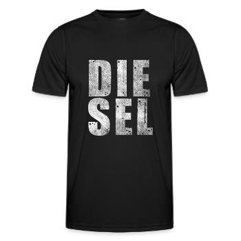 Conception de lettrage diesel pour les conducteurs diesel - T-shirt sport Homme - noir - Devant - AI Model Male 178 dark (178cm)