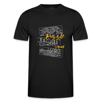 Puzzle Squad Puzzle Hobby Puzzle - Männer Funktions-T-Shirt - Schwarz - Vorne - AI Model Male 178 dark (178cm)