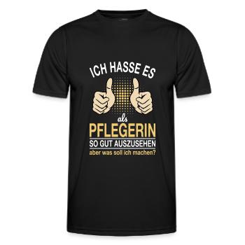Pflegerin Spruch - Männer Funktions-T-Shirt - Schwarz - Vorne - AI Model Male 178 dark (178cm)