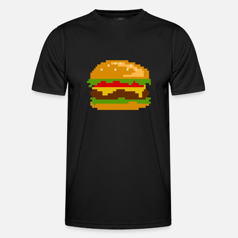 Pixel Burger - Design Nerd Fast Food T-shirt sport Homme