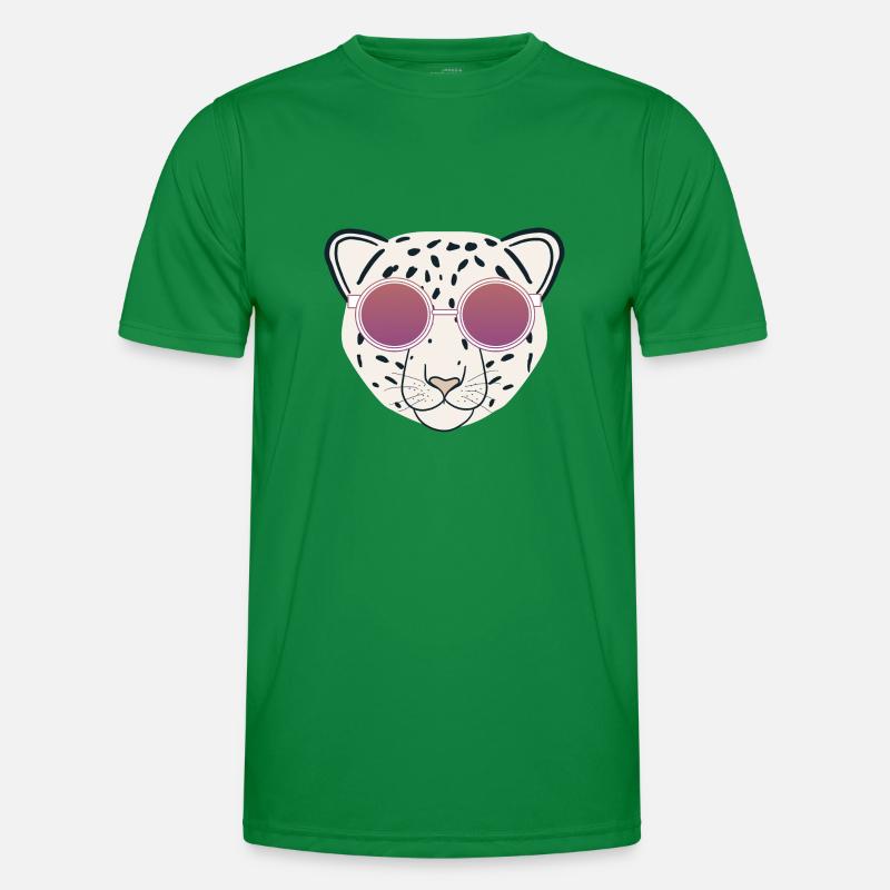 Leopard head with pink bezel Men's Functional T-Shirt
