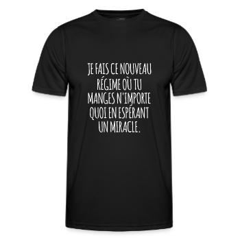 nouveau régime - T-shirt sport Homme - noir - Devant - AI Model Male 178 dark (178cm)