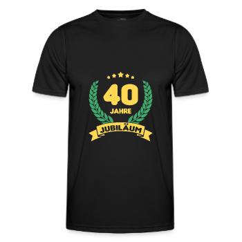 40 Jahre Jubiläum - Männer Funktions-T-Shirt - Schwarz - Vorne - AI Model Male 178 dark (178cm)