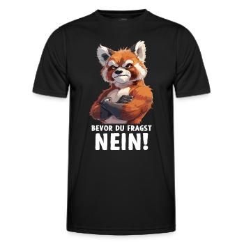 Panda roux chat ours panda roux avant que vous ne demandiez - T-shirt sport Homme - noir - Devant - AI Model Male 178 dark (178cm)