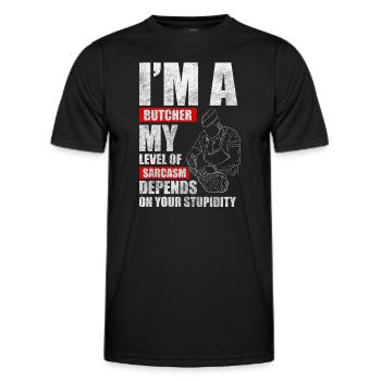 Schlachter Steak Schlachthof - Männer Funktions-T-Shirt - Schwarz - Vorne - AI Model Male 178 dark (178cm)