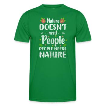 Tree, Nature lover, Recreation, Landscape - Men's Functional T-Shirt - kelly green - Front - AI Model Male 178 dark (178cm)
